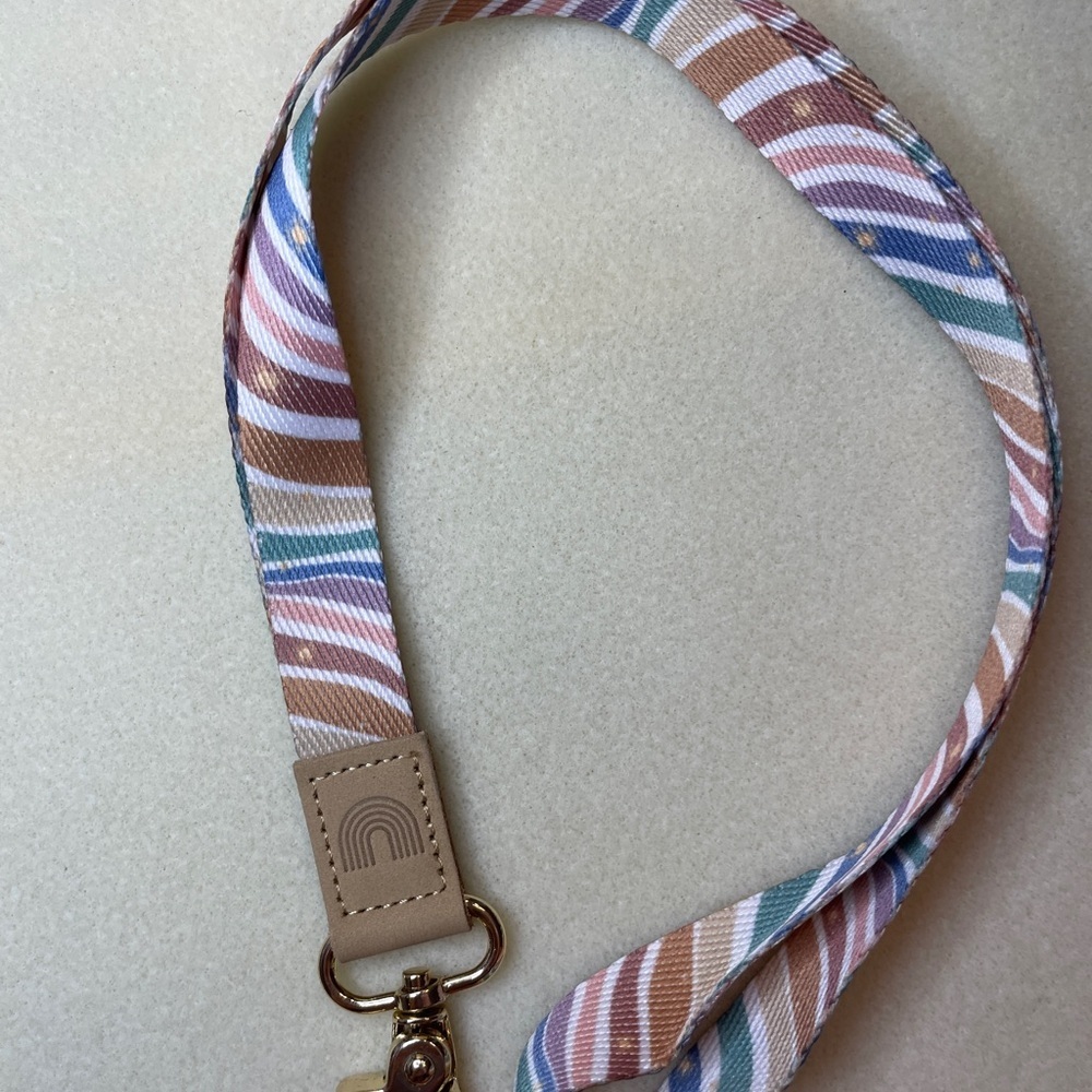 Multicolor Striped Keychain Lanyard